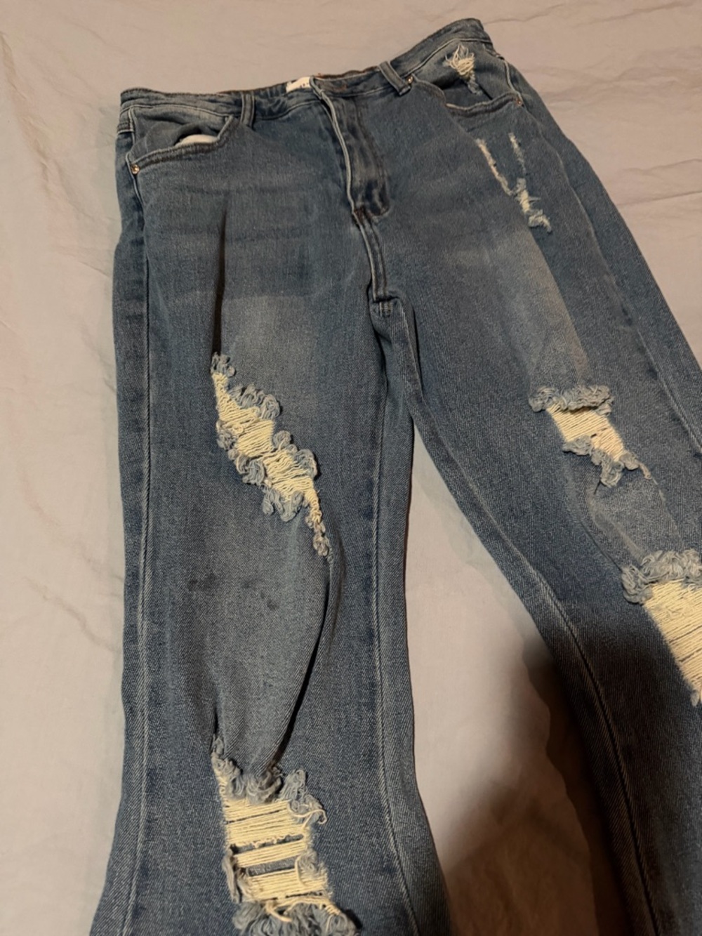 Almost Famous Distressed Flare Jeans - Size 11 - Picture 3 of 8
